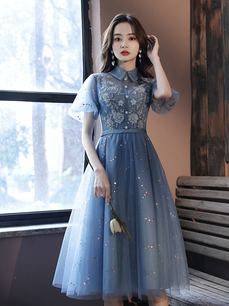Kissnovaa - Sexy Lace Prom Dresses High Neck Party Graduation Dress Robe