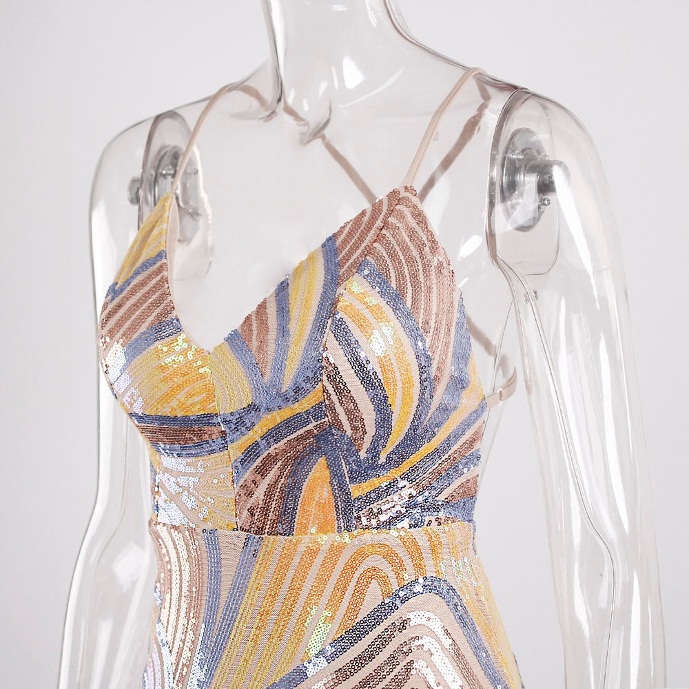 Kissnovaa - Sexy Slip Long Golden Prom Dress