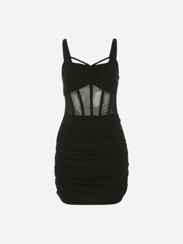 Bodice Sheer Mini Dress