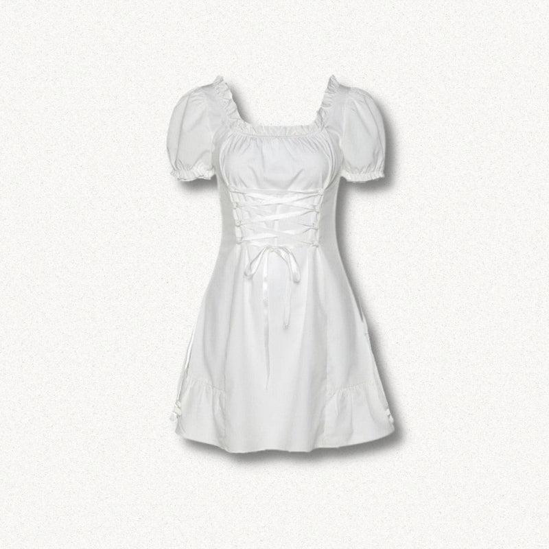 Girl Soft Lace Up Mini Dress