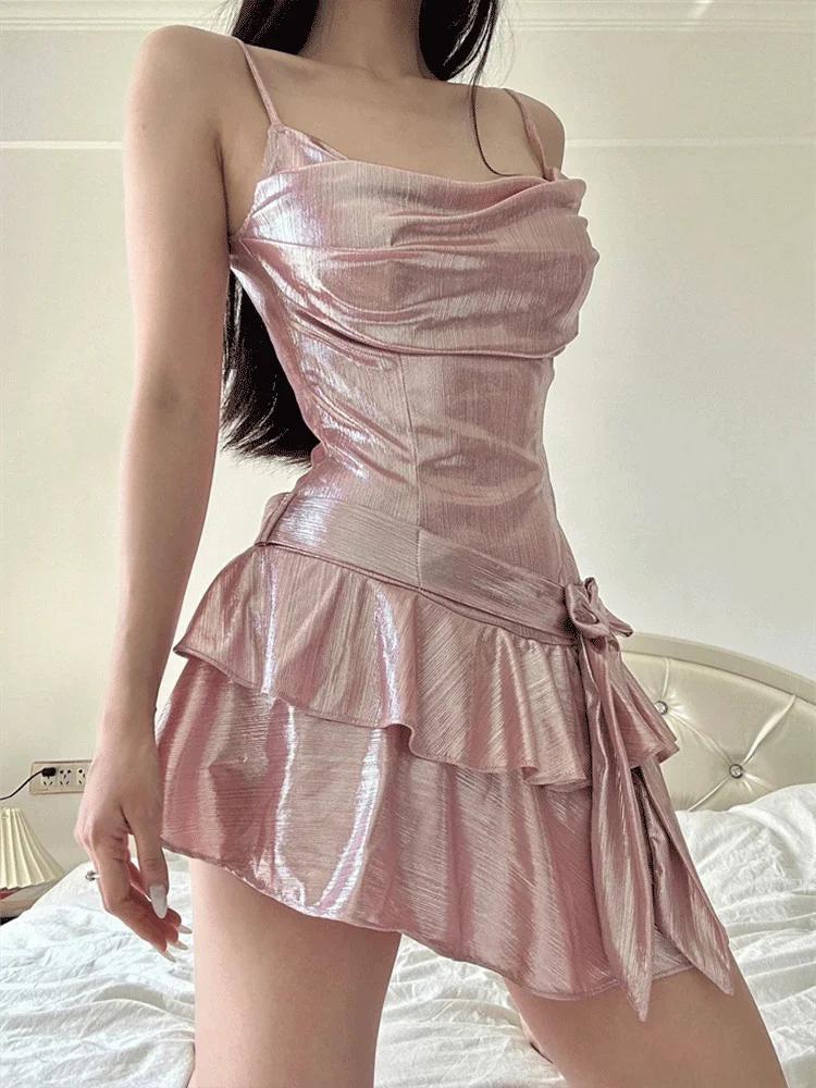 Comfortable Girl Metallic Mini Dress