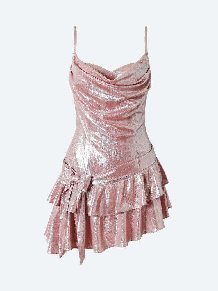 Comfortable Girl Metallic Mini Dress