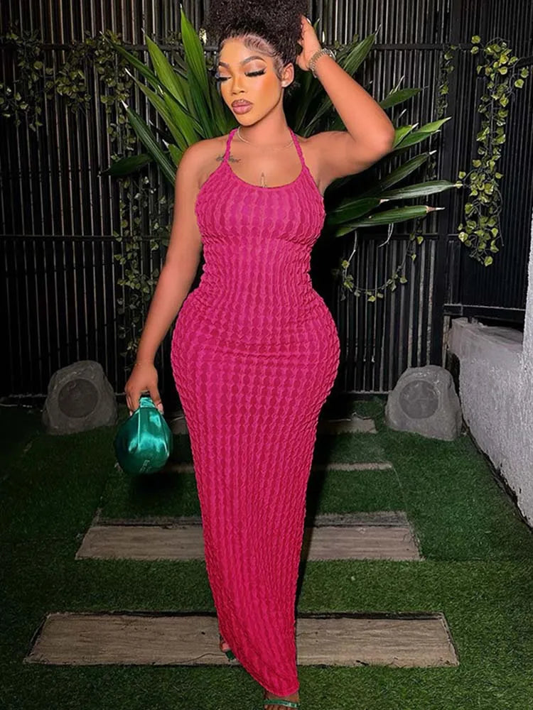 Solid Ruched Spaghetti Strap Laidback Sleeveless Backless Streetwear Midi Dresses