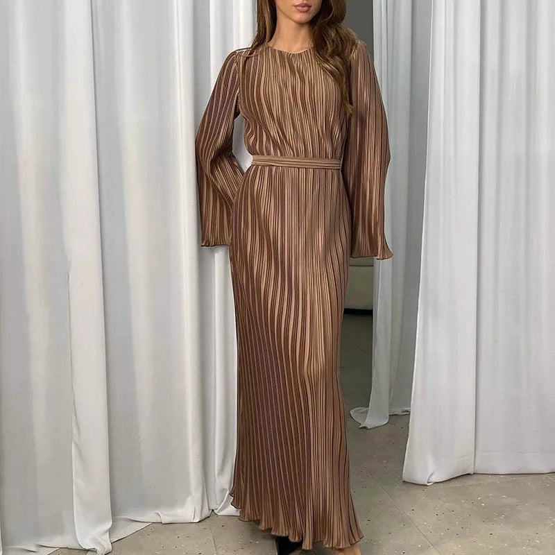 2024 Spring Oneck Party Maxi Flare Femme Bodycon Dress