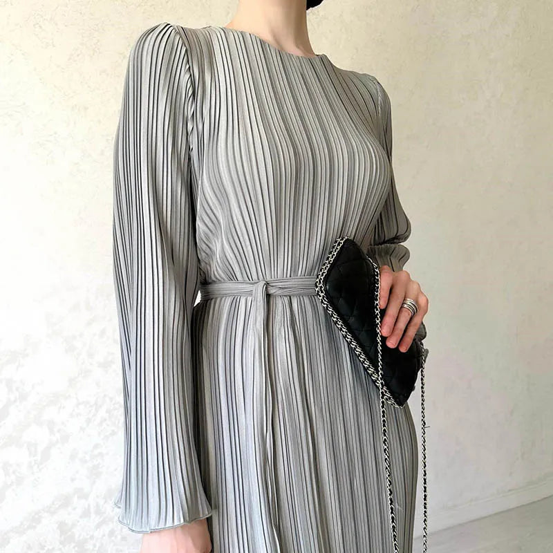 2024 Spring Oneck Party Maxi Flare Femme Bodycon Dress