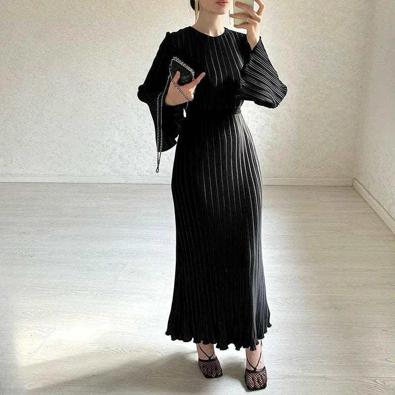 2024 Spring Oneck Party Maxi Flare Femme Bodycon Dress