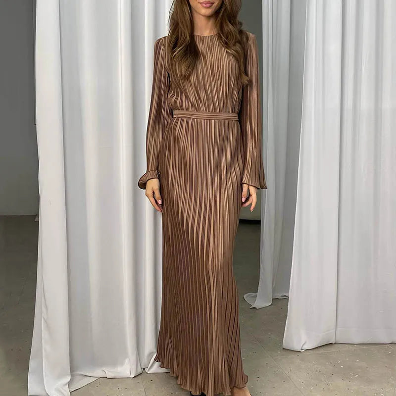 2024 Spring Oneck Party Maxi Flare Femme Bodycon Dress