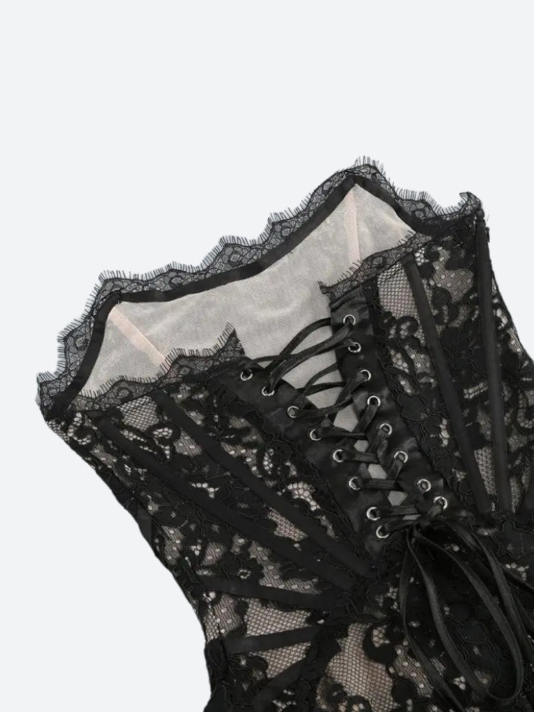 Lace Strapless Mini Dress
