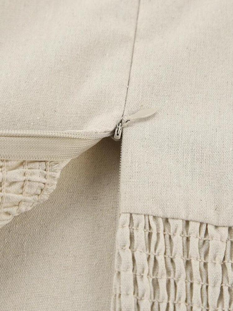 Linen Strapless Midi Dress