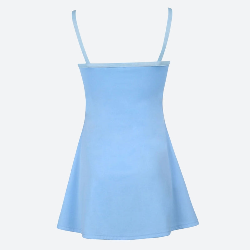 Patch Striped Satin Mini Dress
