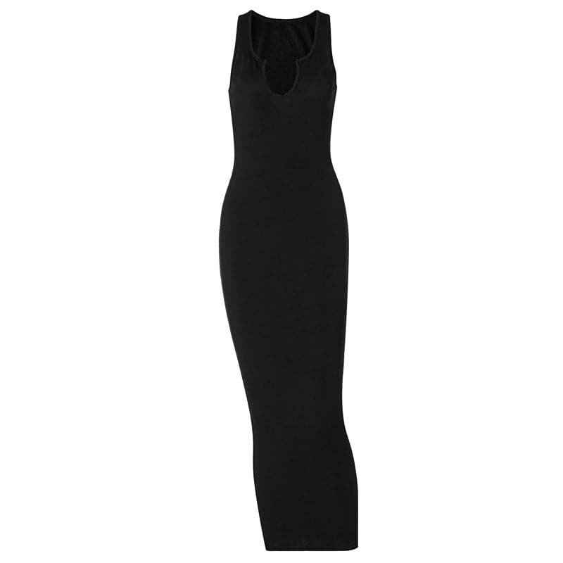 Summer Dresses Women Style Uneck Sleeveless Slim Fit Dress