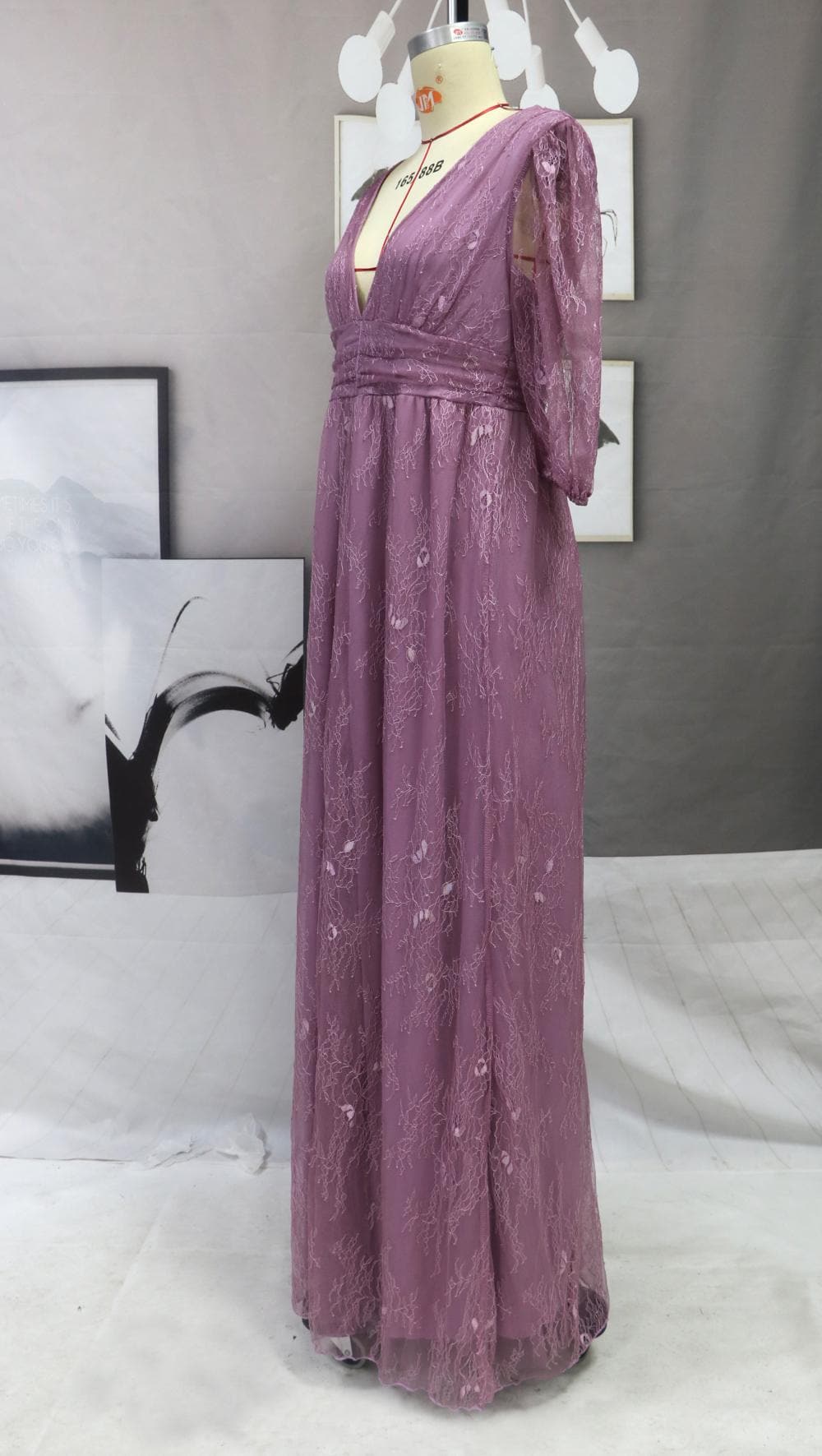 Summer Women VNeck Full Sleeve Long Party Dress