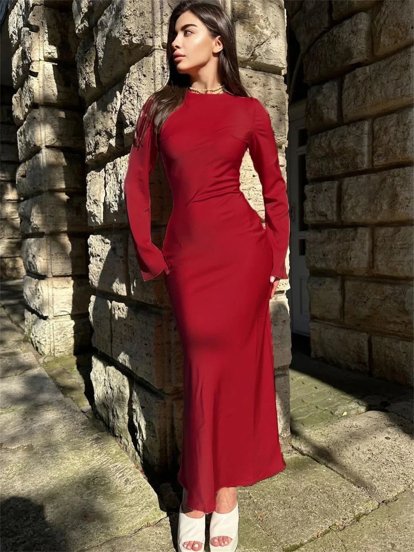 2024 Casual Premium Ladies Autumn Long Sleeve Party Maxi Dress