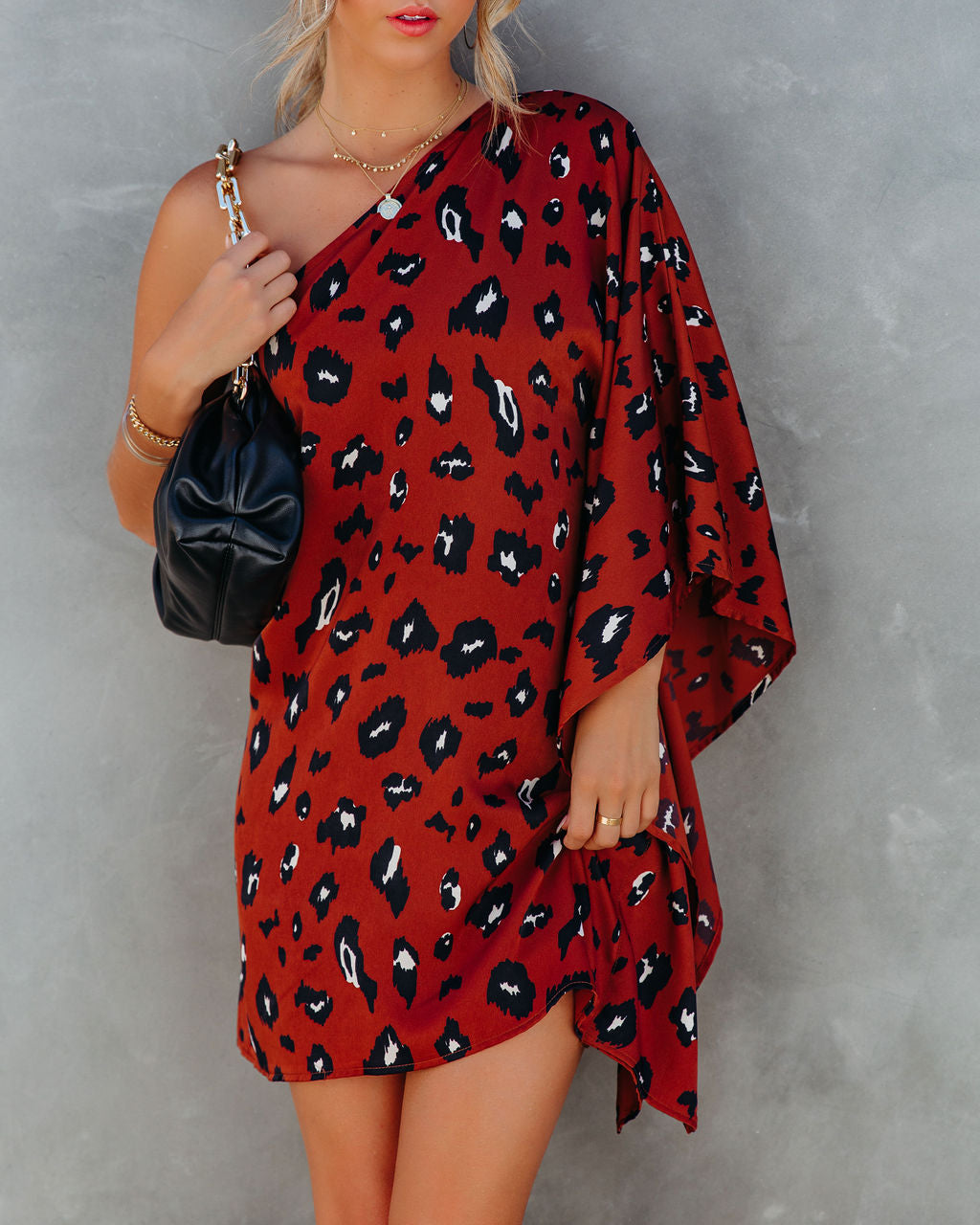 Winds Trade Printed One Shoulder Statement Dress FINAL