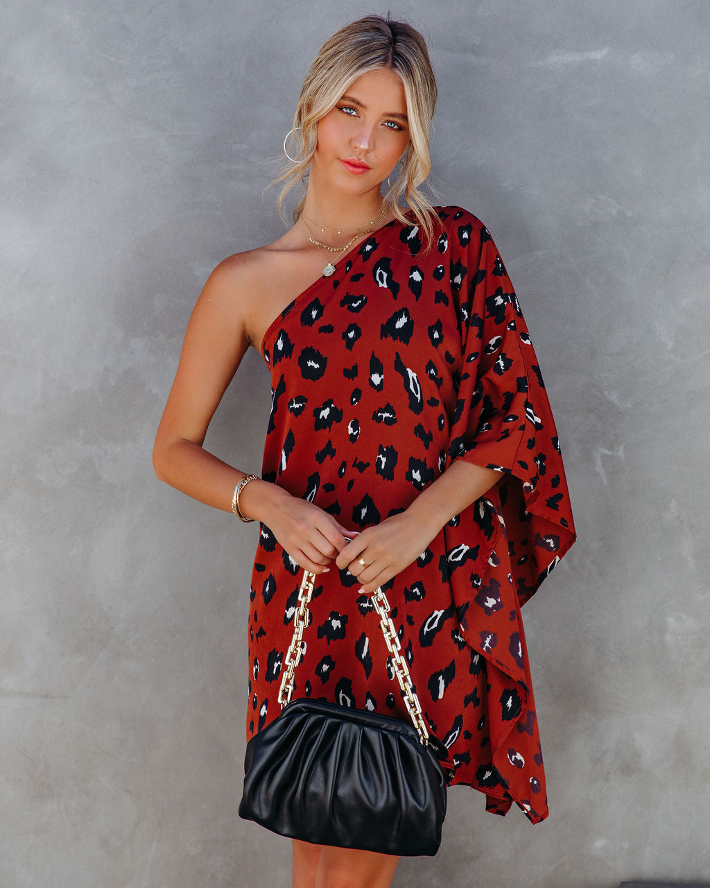 Winds Trade Printed One Shoulder Statement Dress FINAL