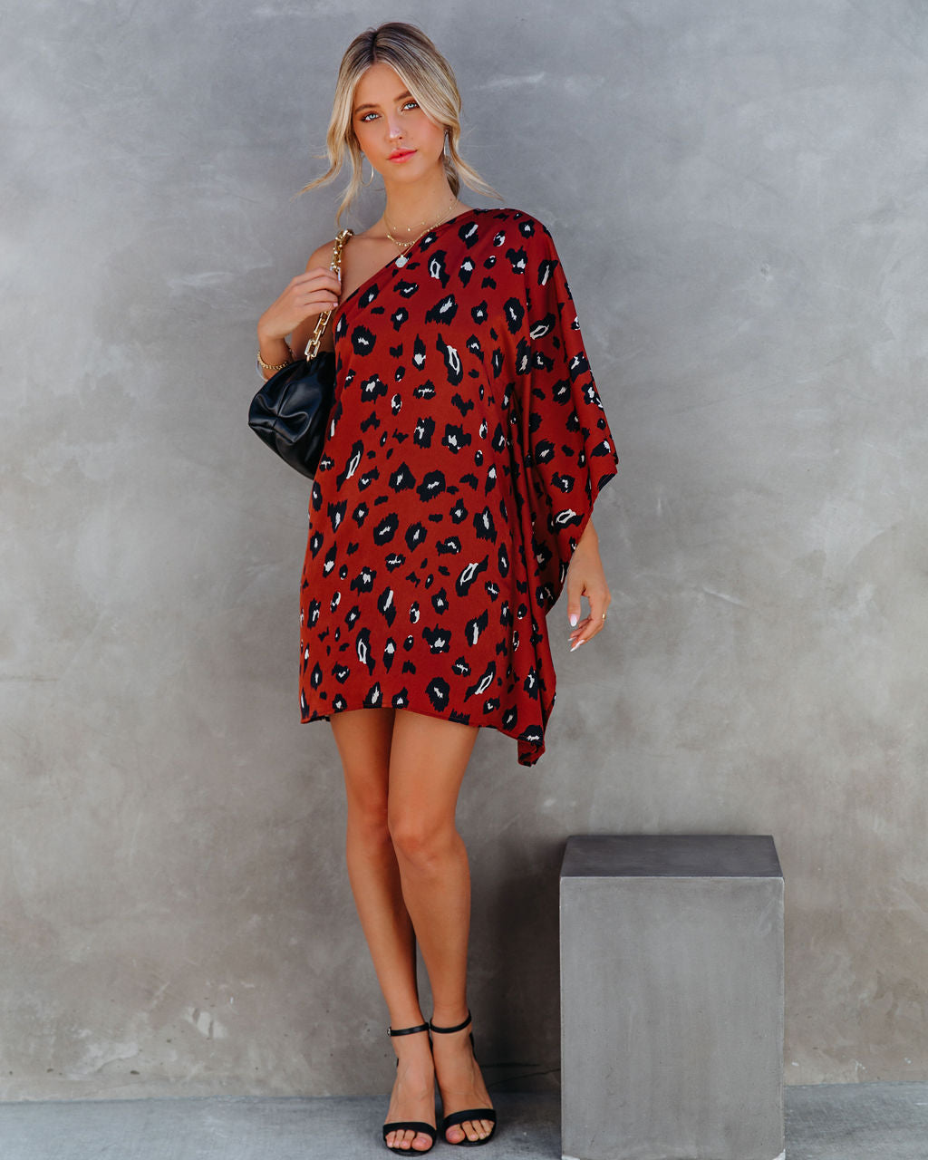 Winds Trade Printed One Shoulder Statement Dress FINAL
