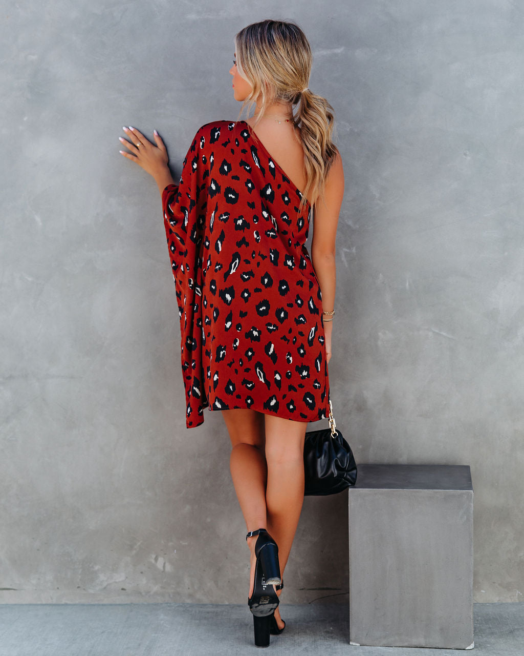 Winds Trade Printed One Shoulder Statement Dress FINAL