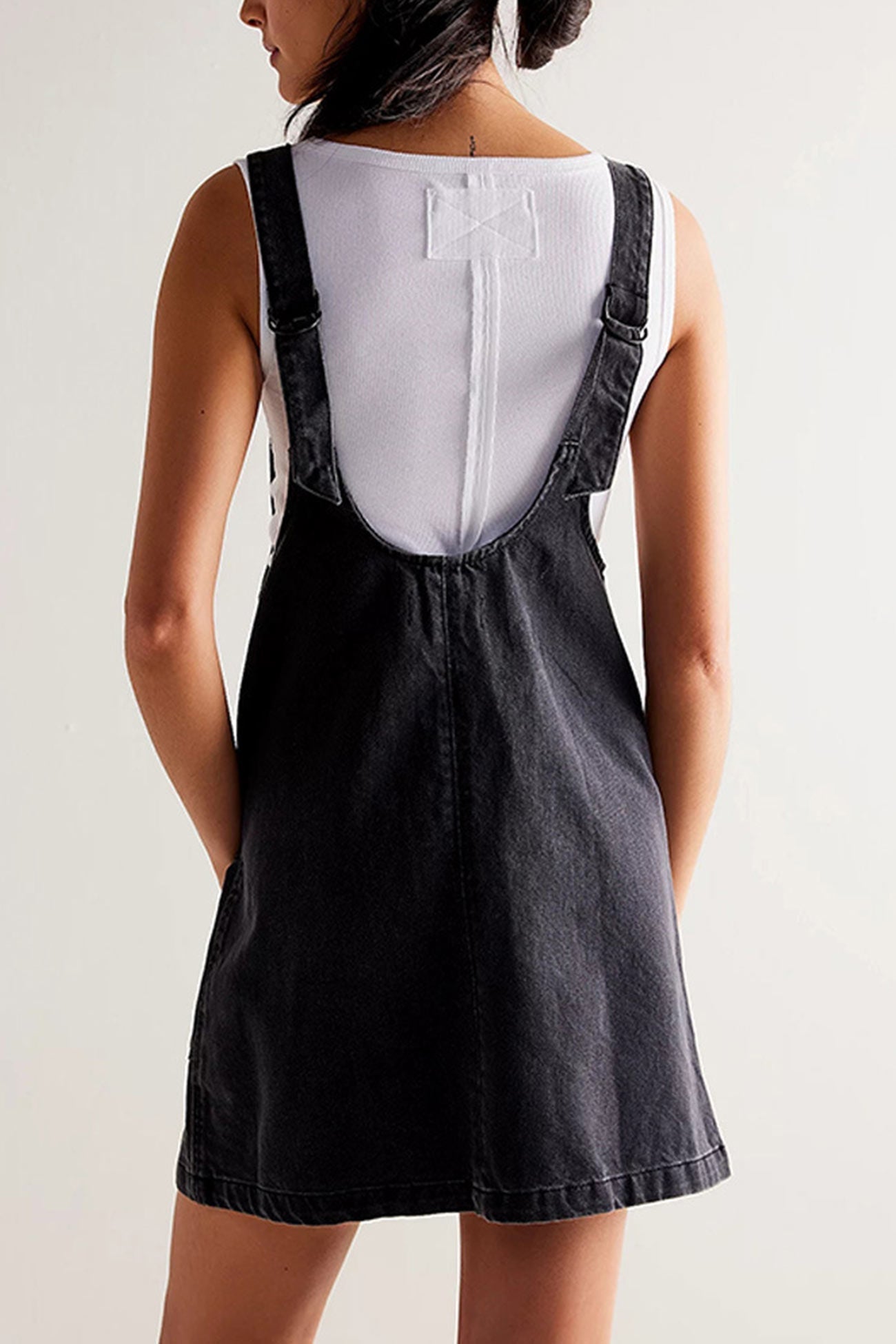 Neck V Backless Tank Denim Dress