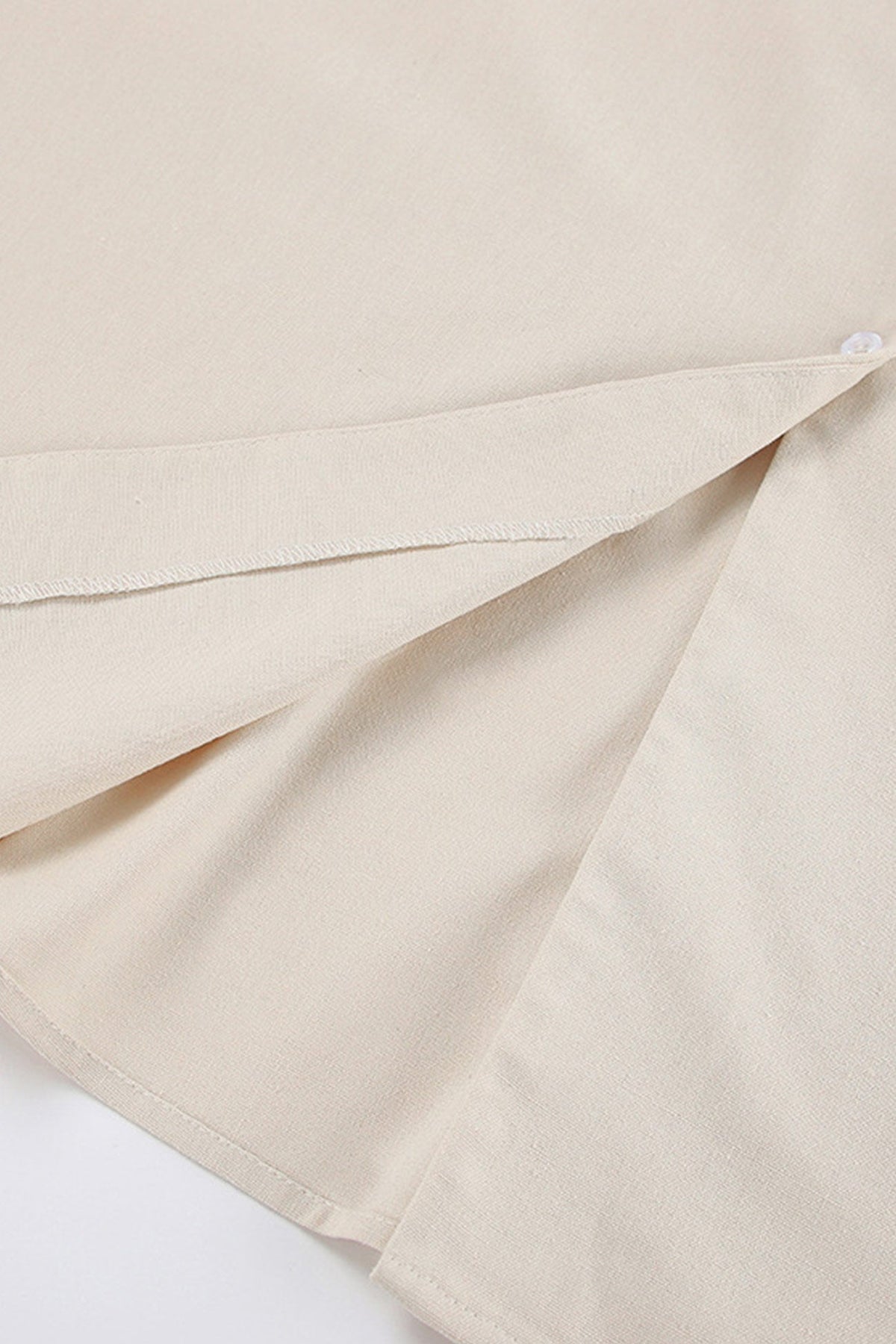 Neck V Single breasted Cotton Linen A line Dress
