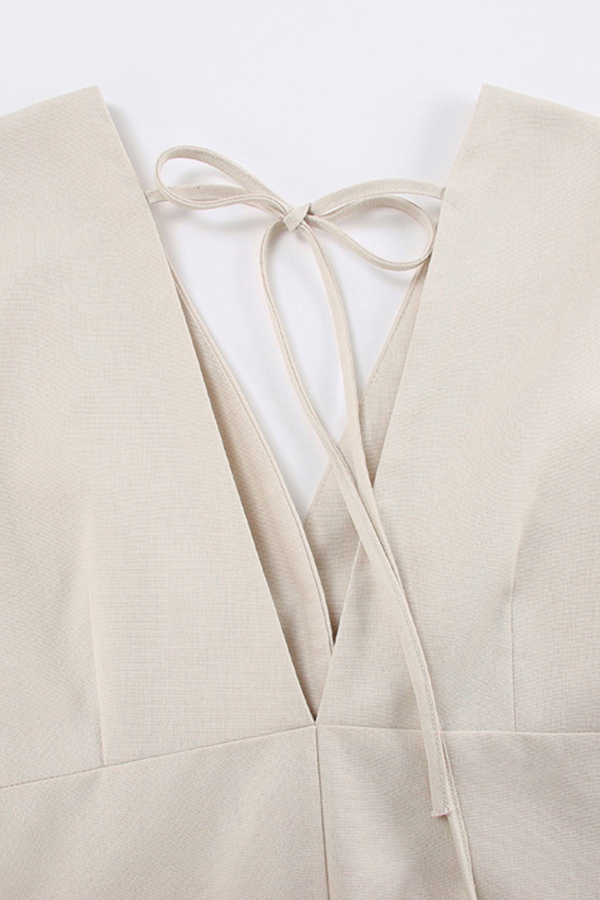 Neck V Single breasted Cotton Linen A line Dress