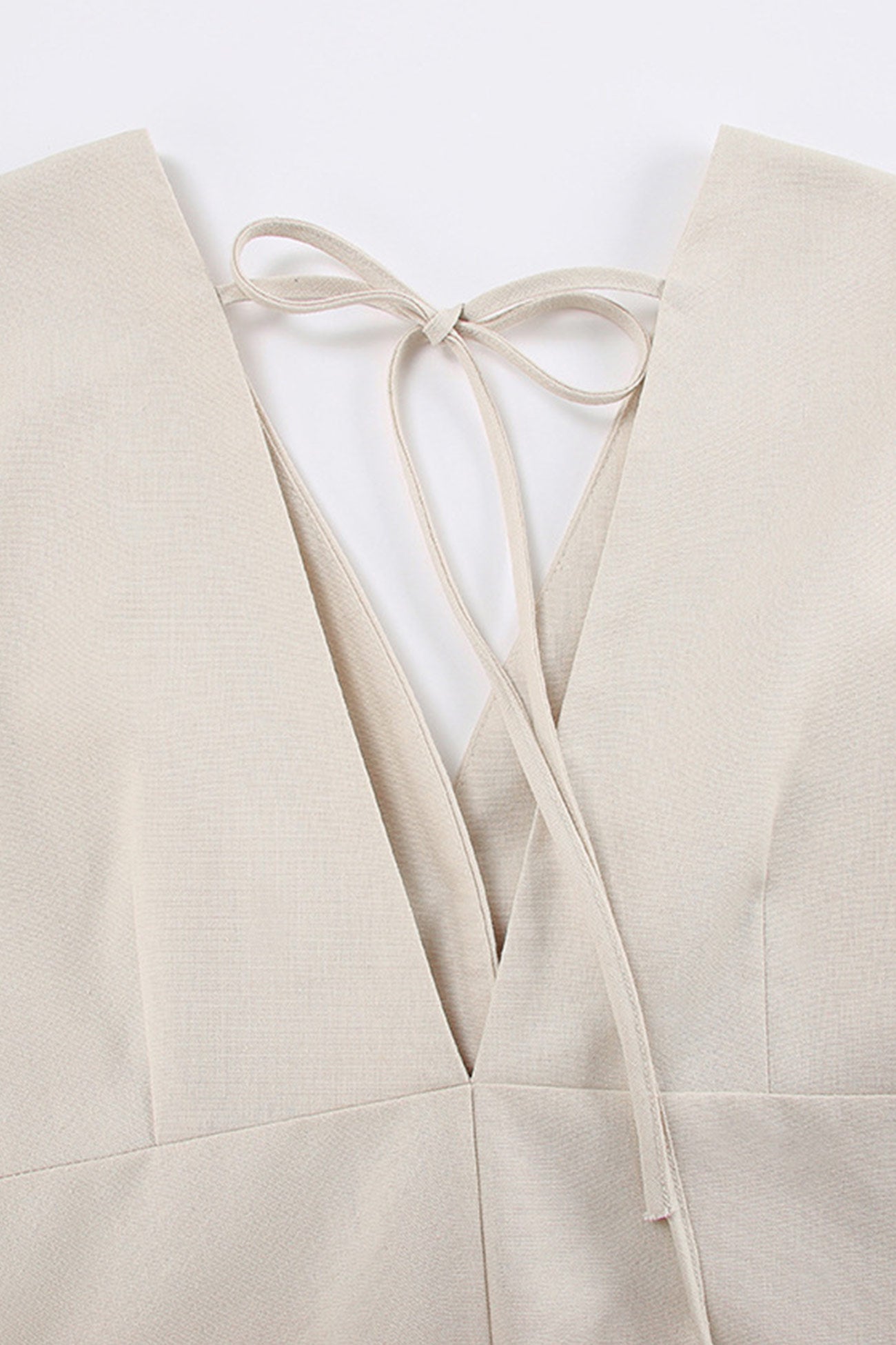 Neck V Single-breasted Cotton Linen A-line Dress