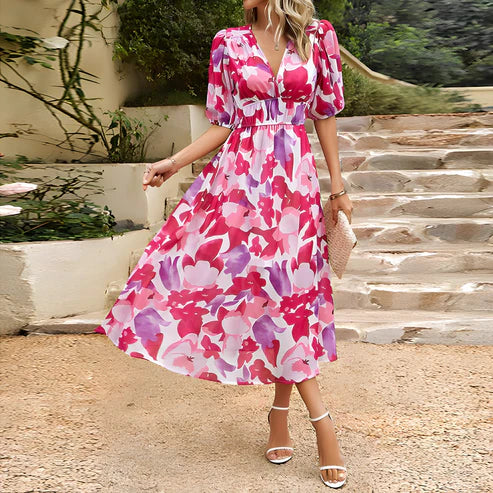 Minimalist Katia Printed Midi Dress Evening Wear Edit