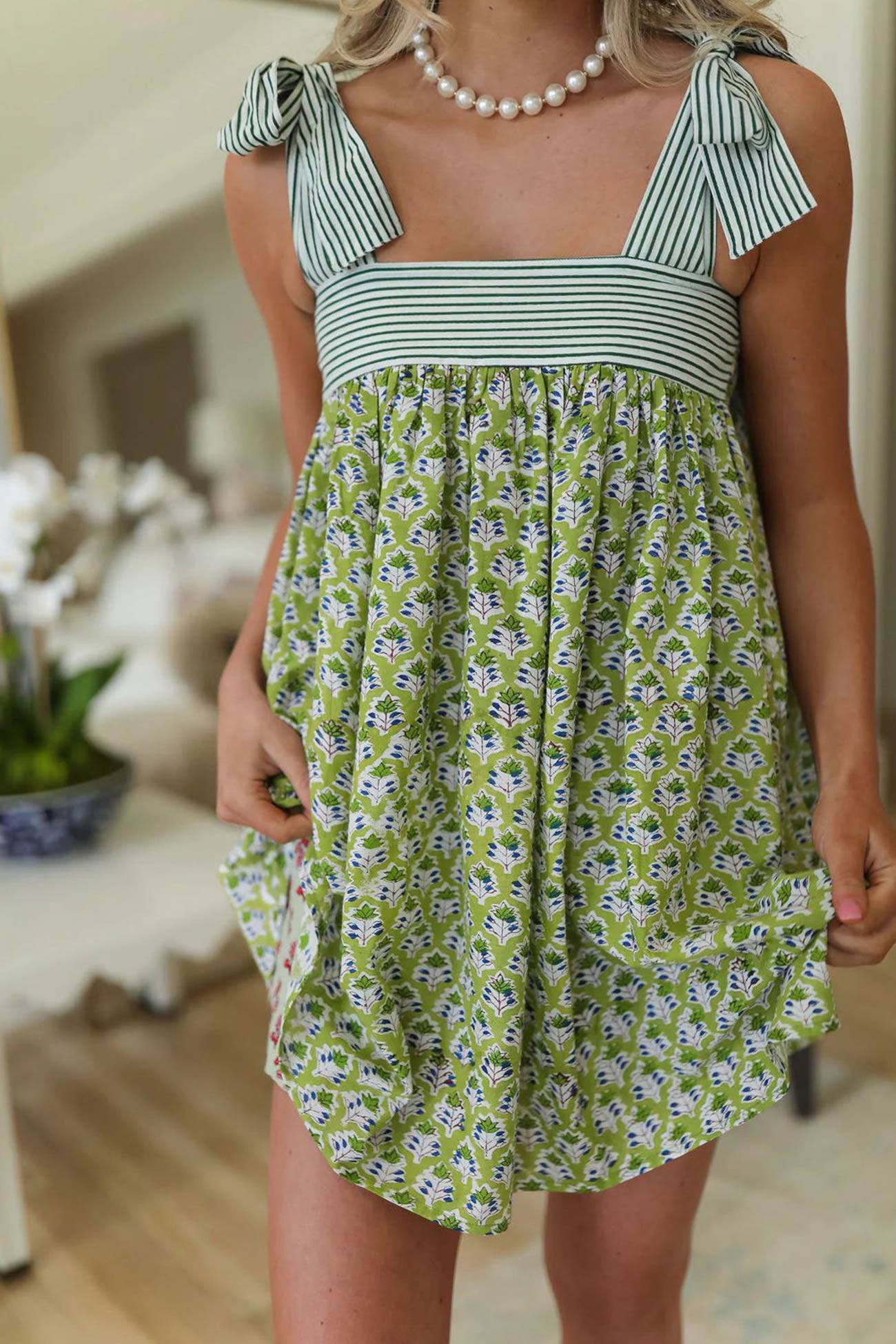 Retro Strappy Floral Print Mini Dress