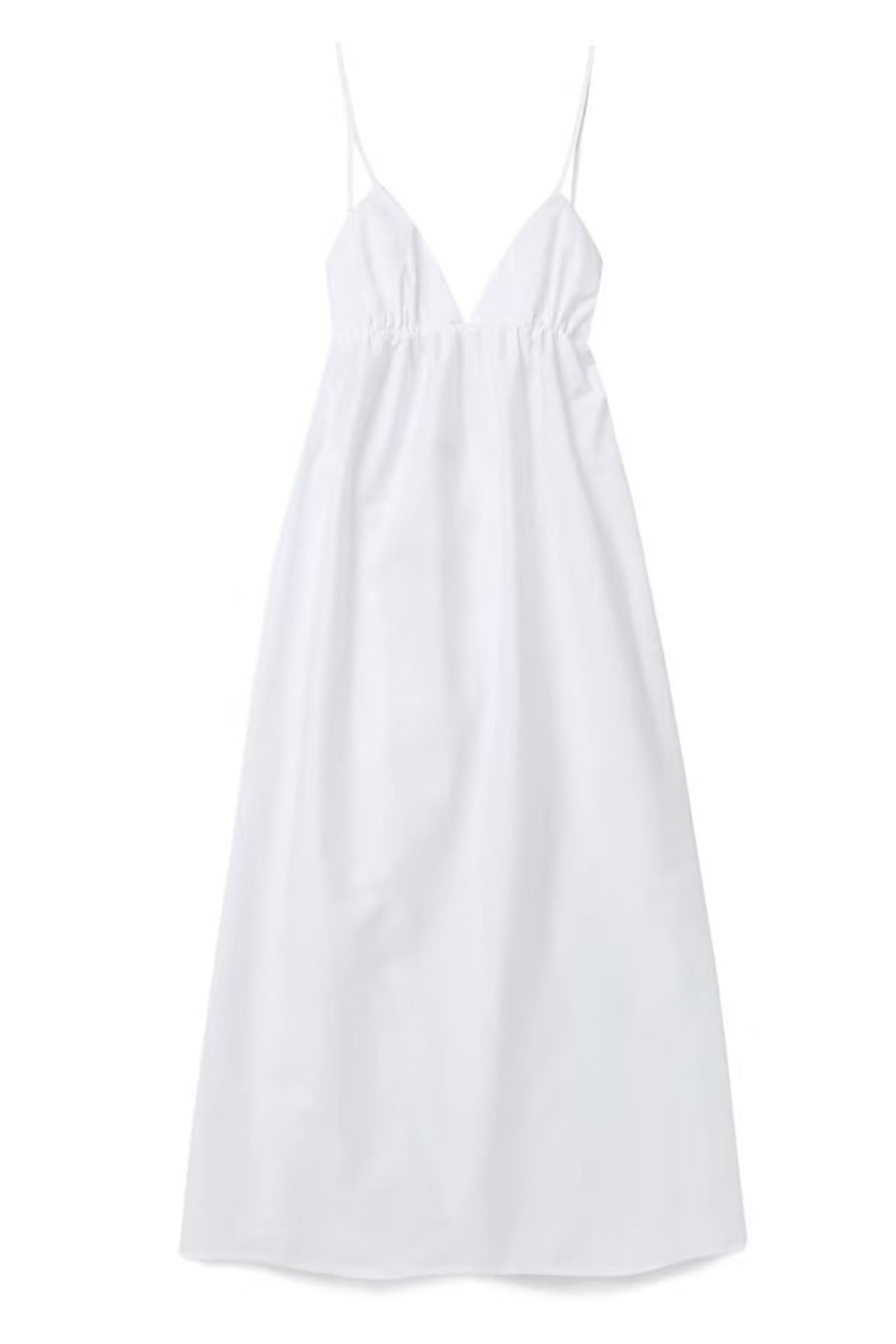 V White Neck Backless Cami Midi Dress
