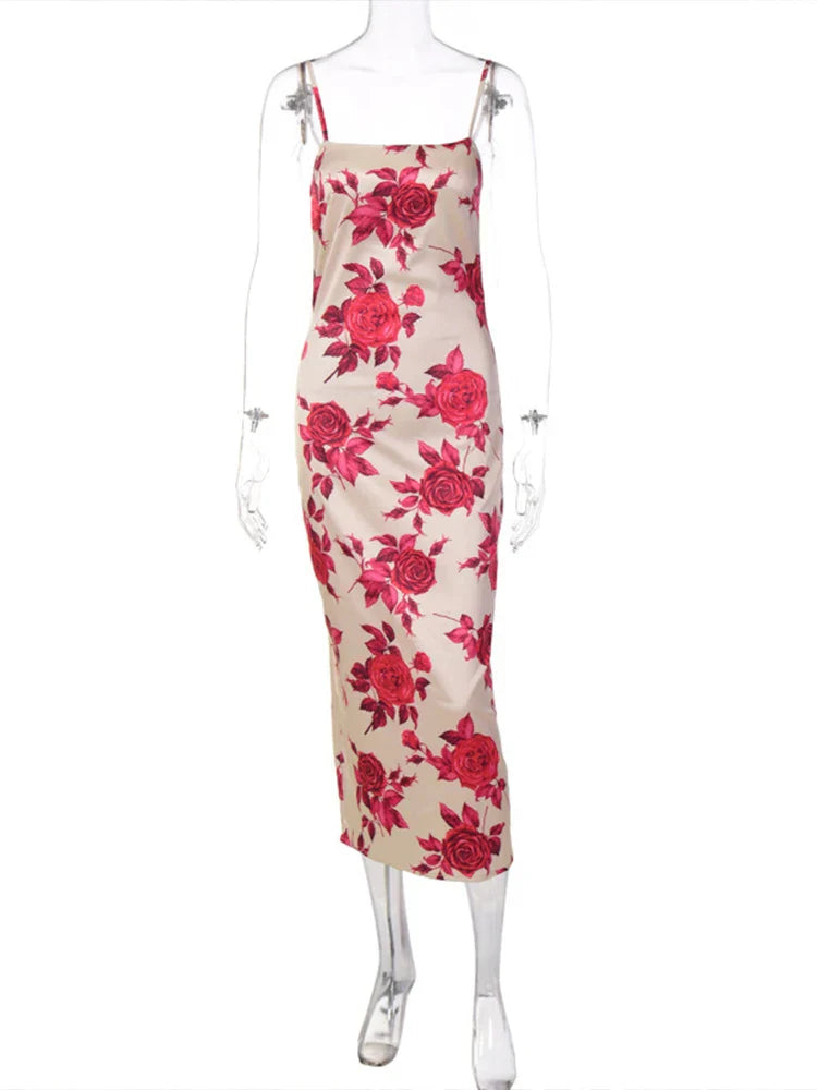 Women Bloom Bodycon Beach Vacation Streetwear Summer Wholesale Business Midi Dresses