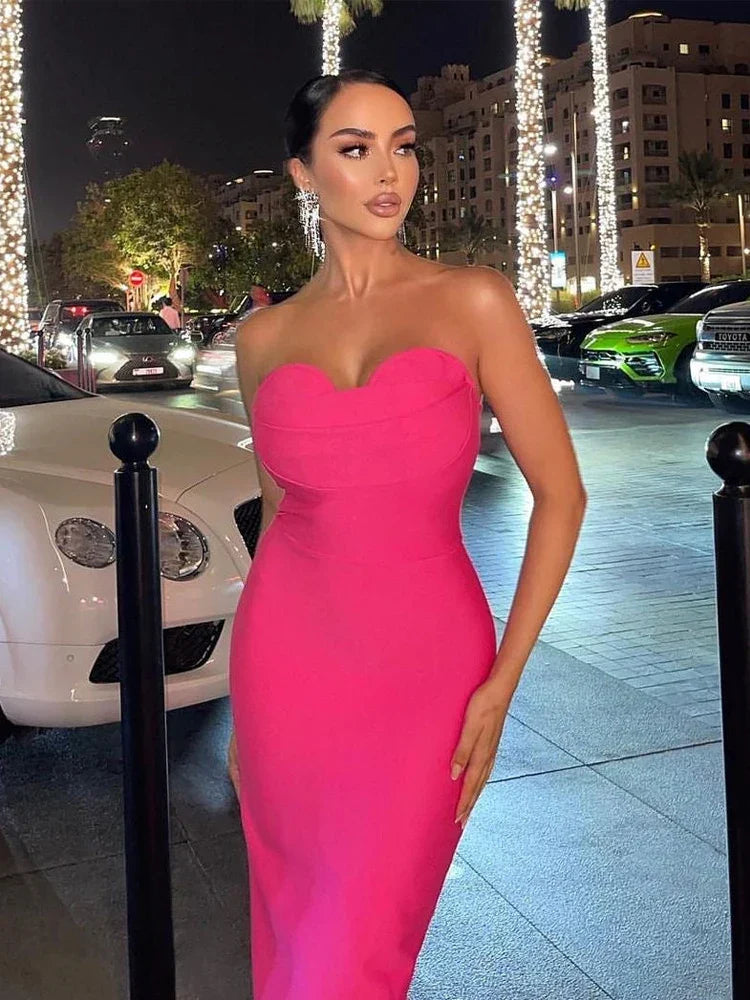 Evening Celebrity Club Party Bodycon Bandage Midi Dress