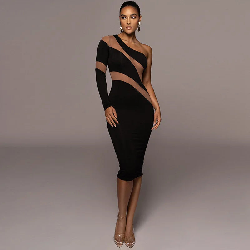 Summer Patchwork Perspective Slimming Puss Sophisticated Streetwear Midi Dresses