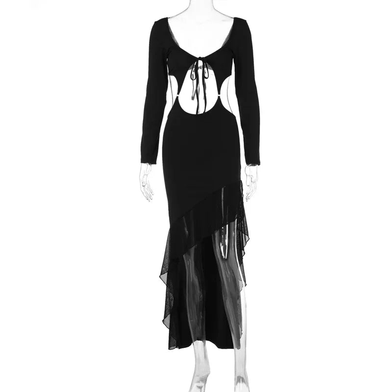 Backless Hollow High Wedding Clothing Y2K Midi Dresses
