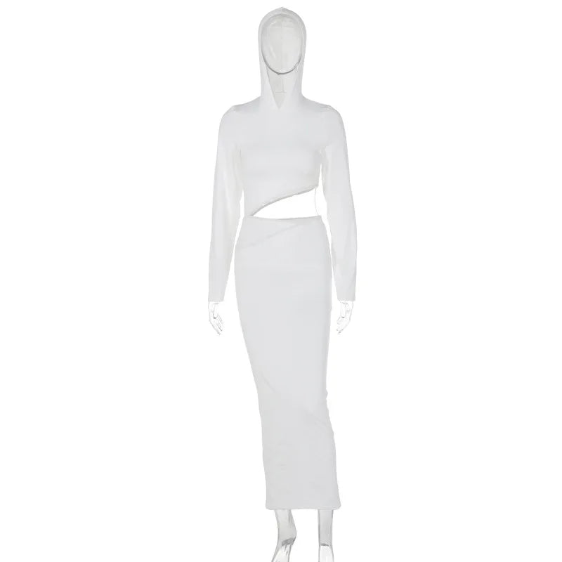 New Fashion Personality Slimfit Hooded Easygoing Y2K Midi Dresses