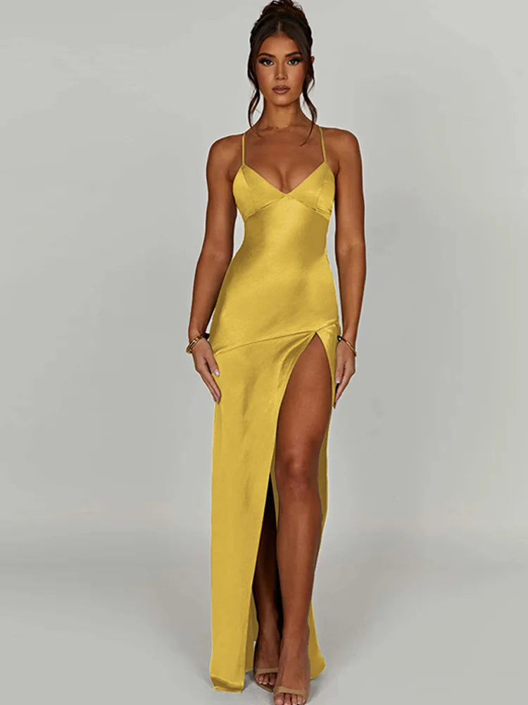 Puss Autumn/Winter Vneck Halter Evening Bodycon Streetwear Midi Dresses