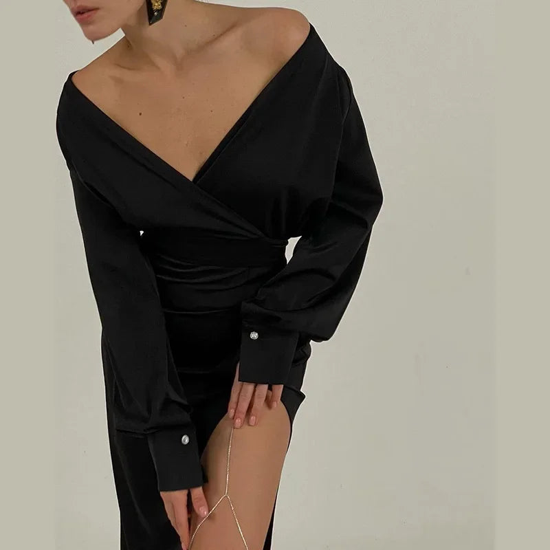 New Refined Slim Pleated Wedding Birthday Midi Dresses