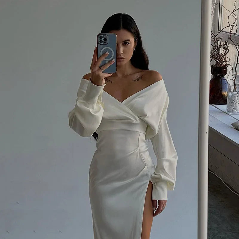 New Refined Slim Pleated Wedding Birthday Midi Dresses