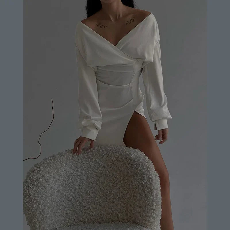 New Refined Slim Pleated Wedding Birthday Midi Dresses
