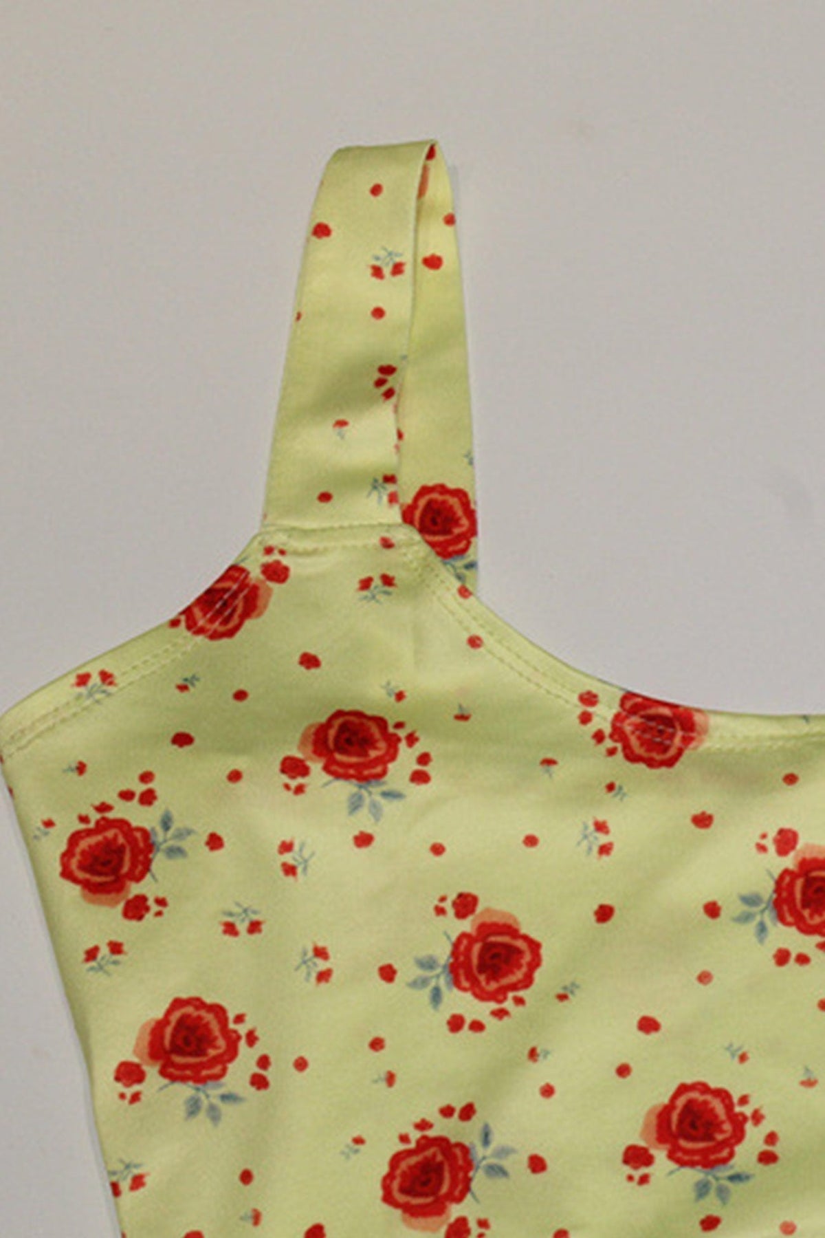 Yellow Scoop Neck Flower Tank Dress