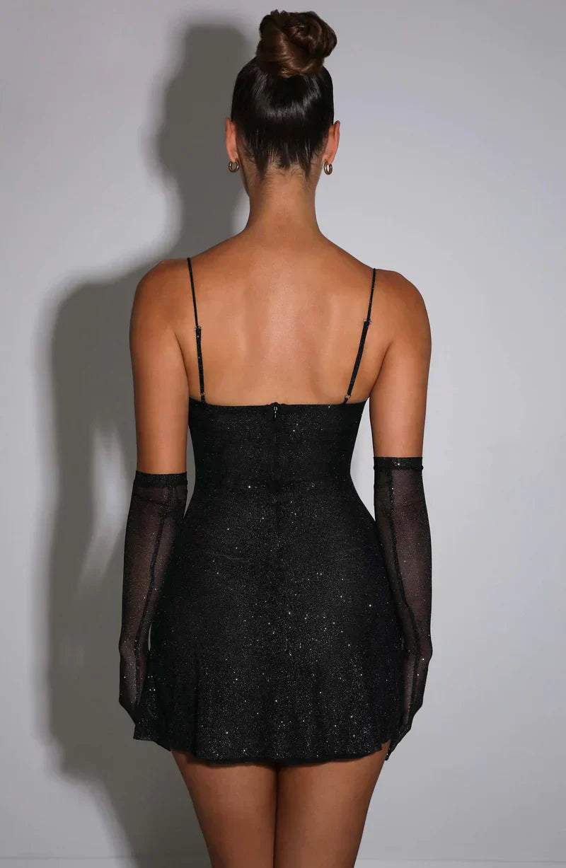 Soraya Glam Mini Dress with Gloves