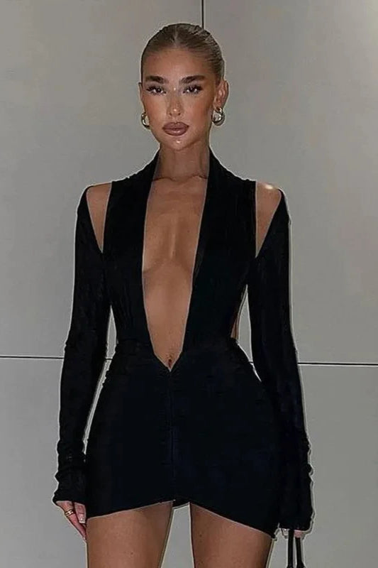 Chic Bodycon Halter Mini Dress