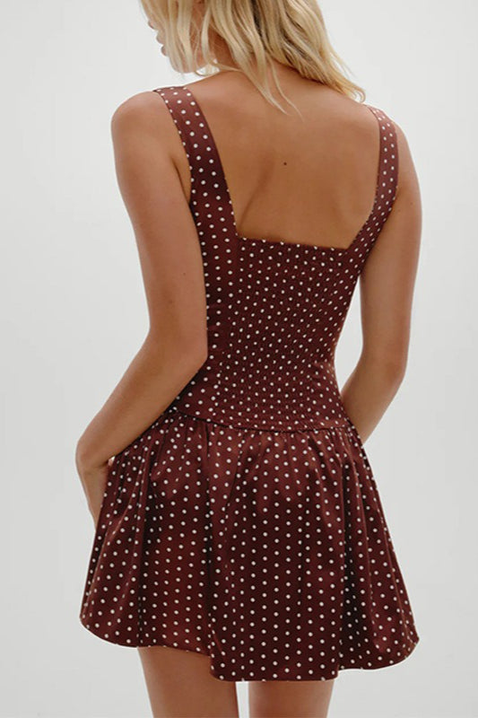 Trim Lace Polka Dot Cami Mini Dress