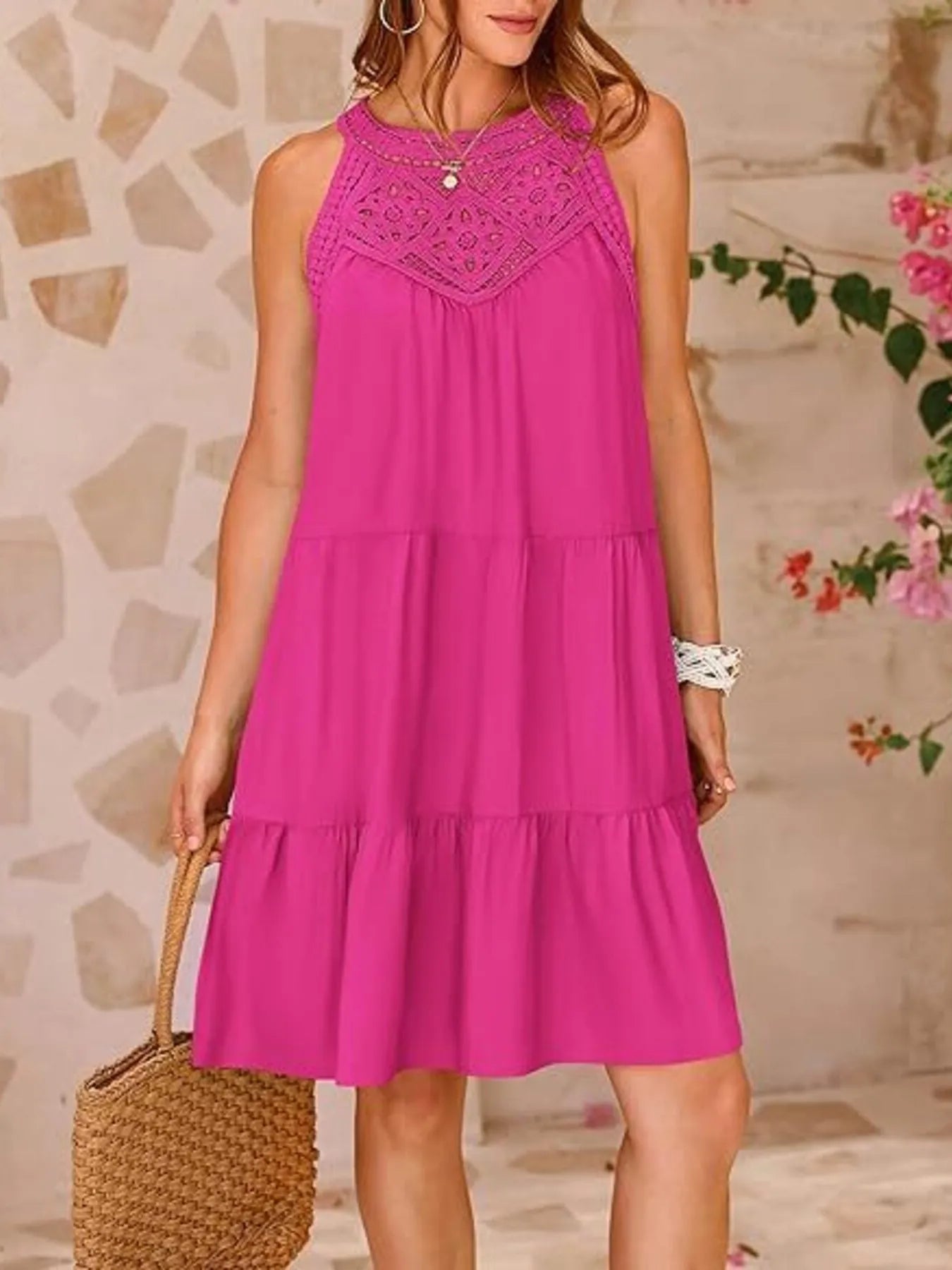 Minimalist Desiree Sleeveless Lace Mini Dress Elevated Occasion Wear