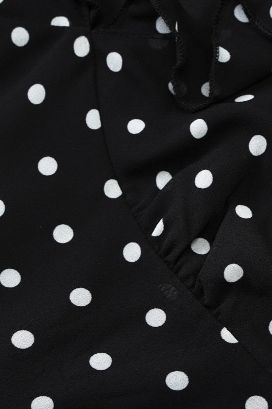 Dot Polka VNeck Mesh Bodycon Mini Dress