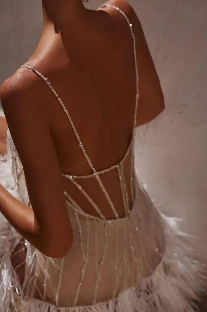 Graceful Fringed Slip Mini Dress