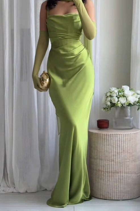 Solid Color Slim Graceful Chic Prom Dress