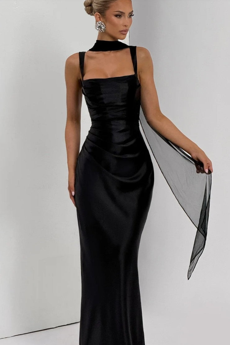 Solid Color Slim Graceful Chic Prom Dress