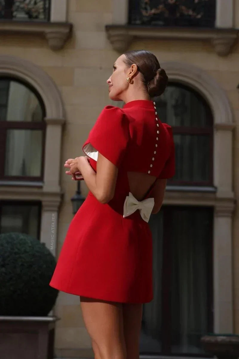 Scarlet Adelaide Bowknot Cut Out Mini Dress