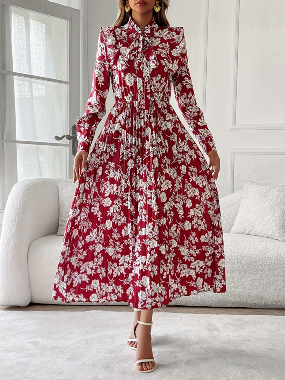 Long Alaia Sleeve Midi Dress