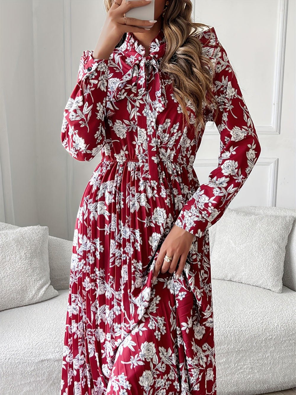 Long Alaia Sleeve Midi Dress