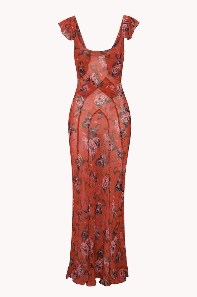 Graciela Elevated Scoop Neck Floral Print Maxi Dress Boutique Edit